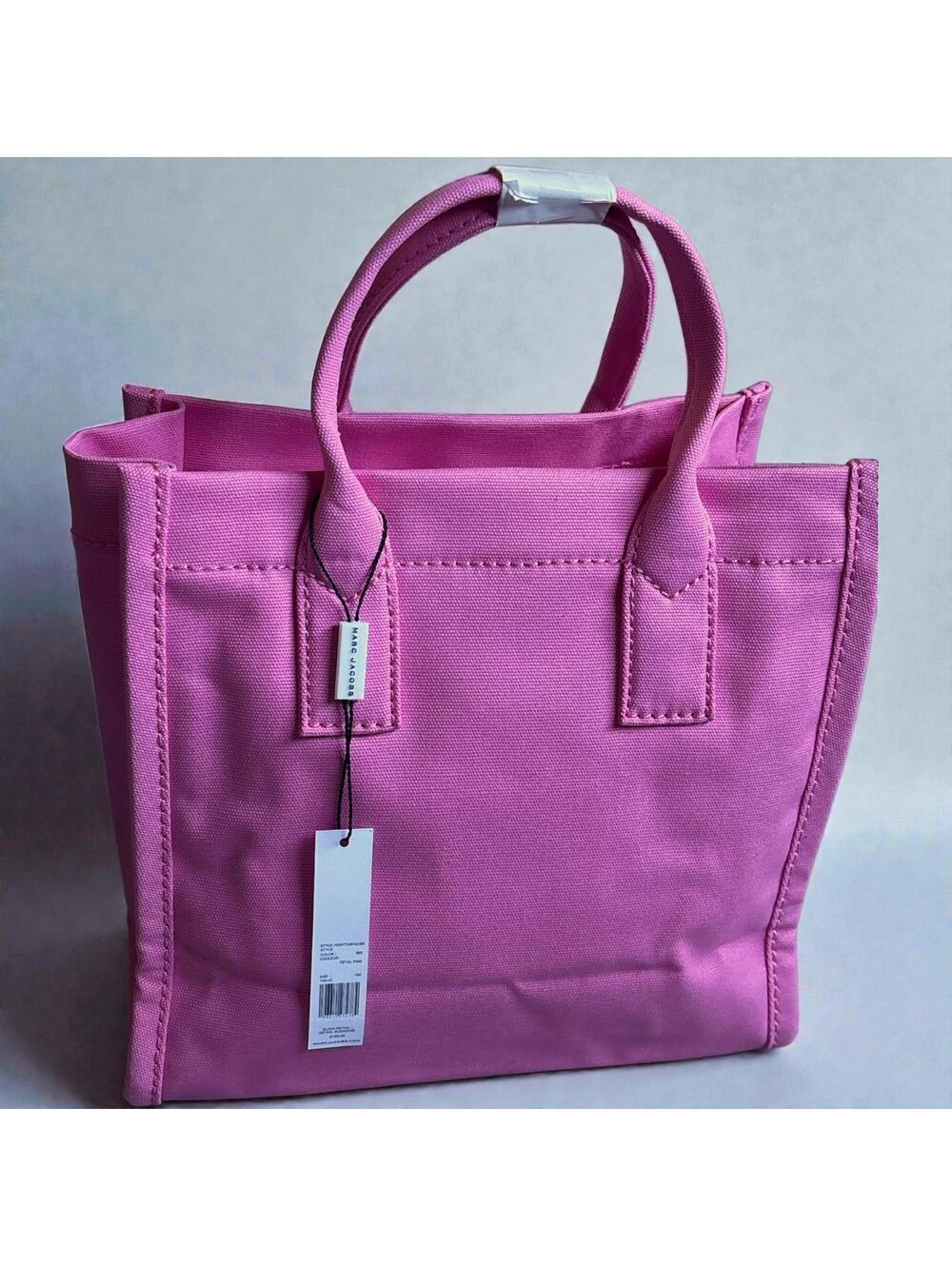 Marc Jacobs The Tote Bag Medium Pink Canvas Crossbody Shoulder Bag Womens NWT - Picture 2 of 5